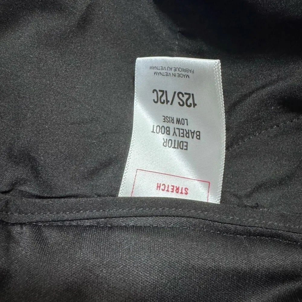 Express Black Editor Barely Boot Low Rise‎ Dress Pants Trousers size 12S - Picture 5 of 6
